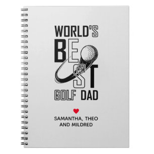 Caderno Espiral O melhor Pai de golfe do mundo Presentes de Pai