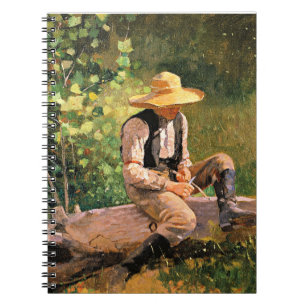 Caderno Espiral O Menino Talhando Madeira por Winslow Homer