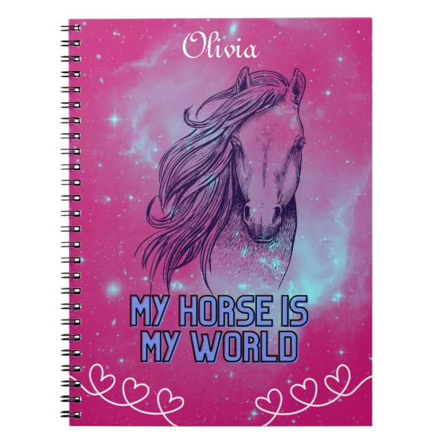 Caderno Espiral O Meu Cavalo É O Meu Magenta Do Mundo (Frente)