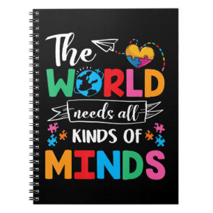 Caderno Espiral O mundo precisa de todos os tipos de mentes - o ún
