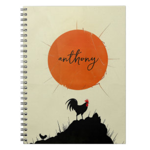Caderno Espiral O nascer do Sol e o Galo da Coroa