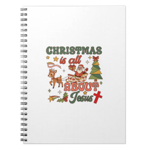 Caderno Espiral O Natal é tudo sobre Jesus, trenó do Papai Noel, R