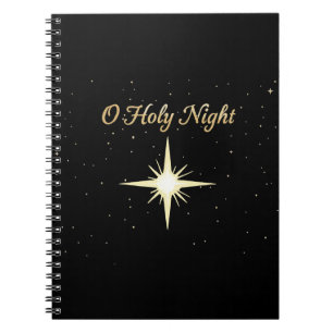 Caderno Espiral Ó Noite Santa Estrela Elegante de Belém Religios