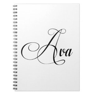 Caderno Espiral O Nome Dela É Ava Calligraphy
