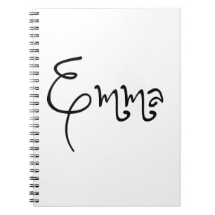 Caderno Espiral O Nome Dela É Emma Calligraphy