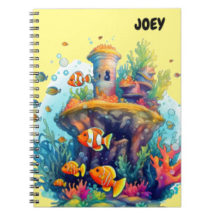 CADERNO ESPIRAL O NOTEBOOK ESPIRAL DA PESCA COLORIDA.