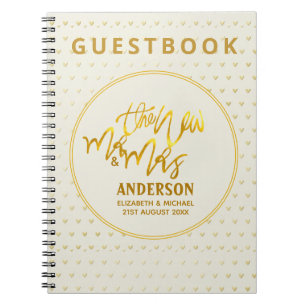 Caderno Espiral O Novo Sr e Sra (nome,data) Casamento Corações Dou