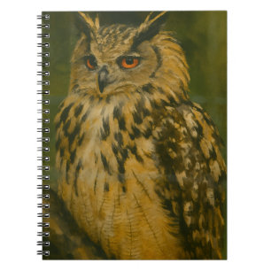 Caderno Espiral O Observador - Eurasian Eagle-Owl na Luz do Woodla