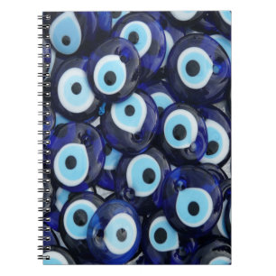 Caderno Espiral O olho mau dos amuletos de Nazar apedreja o teste