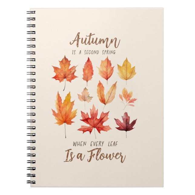 Caderno Espiral O outono é um segundo Primavera (Frente)