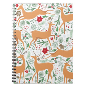 Caderno Espiral O padrão perfeito dos veados de inverno. ba de Na