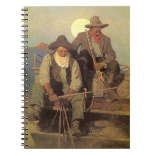 Caderno Espiral O Palco de pagamento do NC Wyeth, Vintage Cowboys