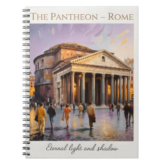 Caderno Espiral O Panteão Roma Itália Aquarela Viagem Vintage
