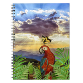 Caderno Espiral O Papagaio Stormy Sky e a Borboleta