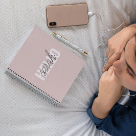 Caderno Espiral O Pastel Moderno Pink Hello E Você Nome