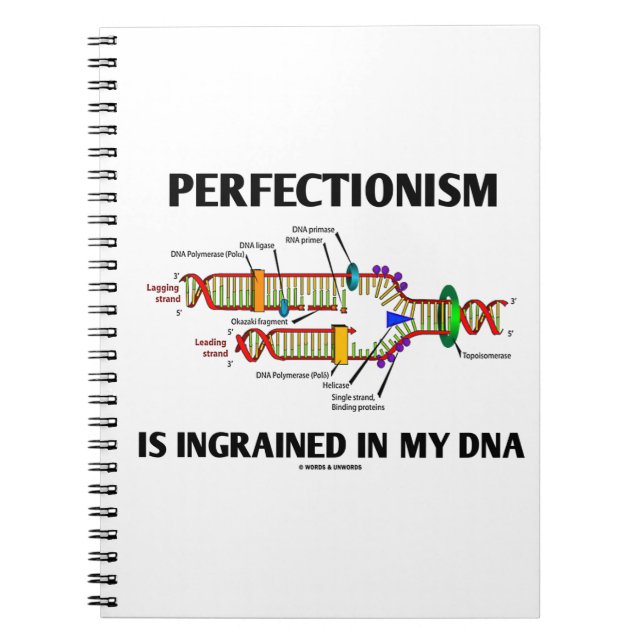 Caderno Espiral O Perfeccionismo Está Inerso No Meu DNA (Humor) (Frente)