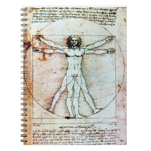 Caderno Espiral O pergaminho antiquado do VITRUANO MAN