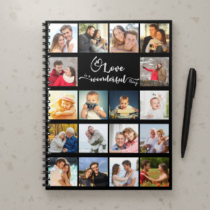 Caderno Espiral O personalizado 18 Photo Collage Love é uma coisa