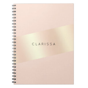 Caderno Espiral O pintinho moderno elegante cora ouro do rosa do