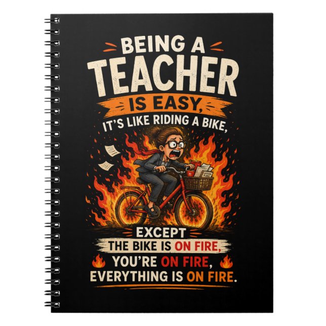 Caderno Espiral O Presente Mais Divertido para Professores Já! 🍎� (Frente)