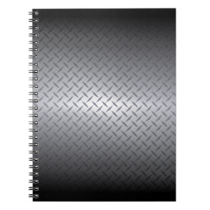 Caderno Espiral O preto ao aço brilhante desvanece-se fundo de