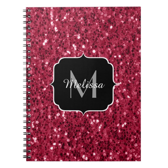 Caderno Espiral O preto vermelho-magenta vermelho-escuro brilha Mo (Frente)