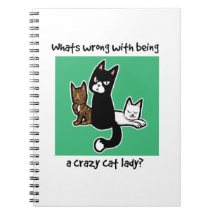 Caderno Espiral O que é errado com ser uma senhora louca do gato