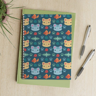 Caderno Espiral O que é Legal, Gatinho em Azul e Amarelo