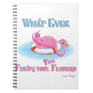 Caderno Espiral O Que Flutuar Seu Flamingo Rosa