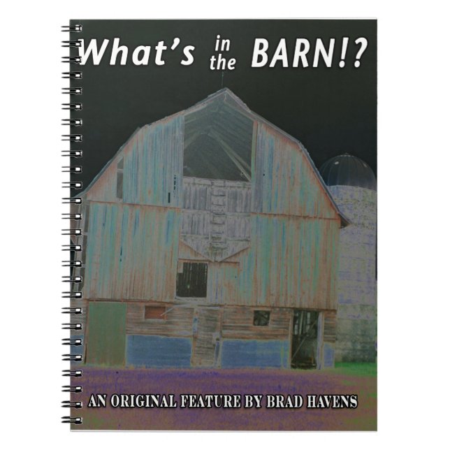 Caderno Espiral O que há no celeiro? Poster a uma mão (Frente)