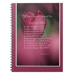 Caderno Espiral O que o Cancer não pode fazer, suportar e encoraj