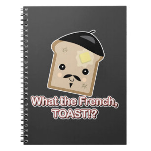 Caderno Espiral o que o toast francês lindo kawaii torradas desenh