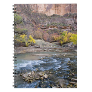 Caderno Espiral O rio Virgin no outono no Parque Nacional Zion