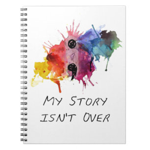 Caderno Espiral O semicolon minha história não se acaba