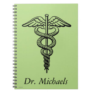 Caderno Espiral O símbolo do Caduceus