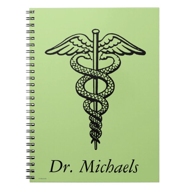 Caderno Espiral O símbolo do Caduceus (Frente)