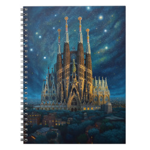 Caderno Espiral O Sonho Estrelado de Gaudi Barcelona Sagrada Fam
