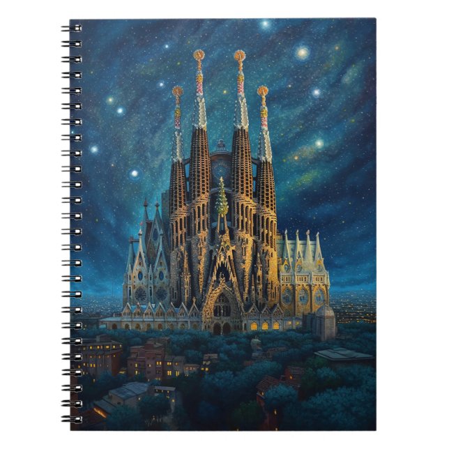 Caderno Espiral O Sonho Estrelado de Gaudi | Barcelona Sagrada Fam (Frente)