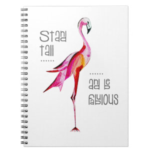 Caderno Espiral O suporte do flamingo alto seja presente engraçad