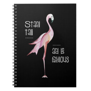 Caderno Espiral O suporte do flamingo alto seja presente engraçad
