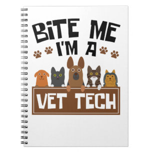 Caderno Espiral O técnico veterinário me morde, sou um Vet Tech