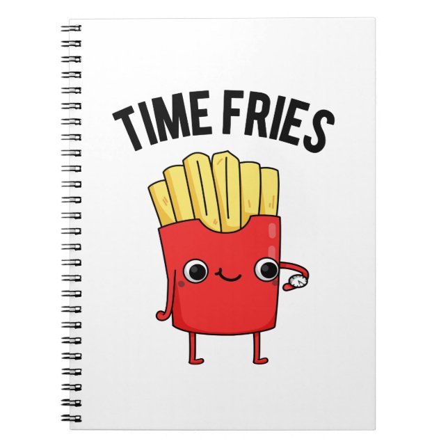Caderno Espiral O Tempo Frita Piada de Batata Frita Francesa  (Frente)