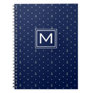 Caderno Espiral O teste padrão de bolinhas da âncora adiciona
