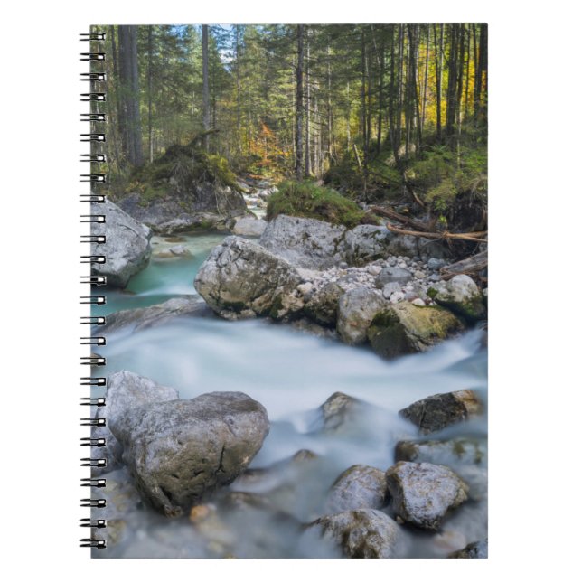 Caderno Espiral O torrente Ramsauer Ache (Frente)