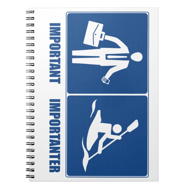 Caderno Espiral O Trabalho É Importante, Kayaking É Importante (Frente)