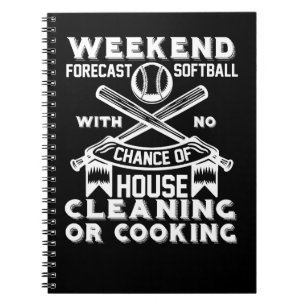 Caderno Espiral O treinador do jogador de softball Fan Engraçado c