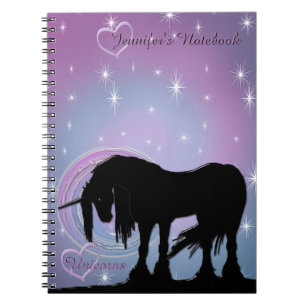 Caderno Espiral O Unicórnio Negro Místico (espiral Pastel)