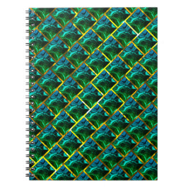 Caderno Espiral O verde parece esmeralda, sob gratificação dourada