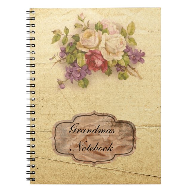 Caderno Espiral O vintage das avós aumentou (Frente)