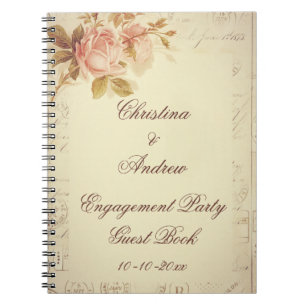Caderno Espiral O vintage Paris carimba o livro de hóspedes chiqu